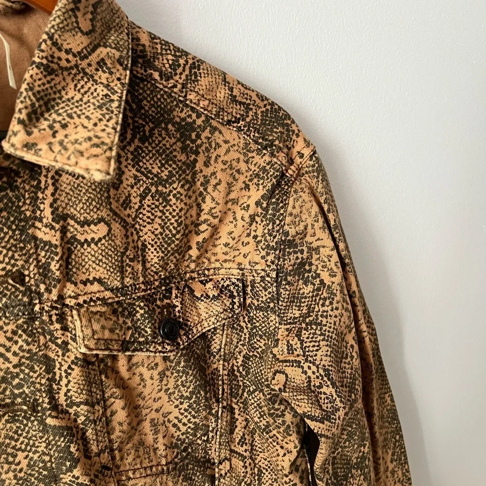 Free People Denim Snakeskin Jacket - Picture 2 of 5